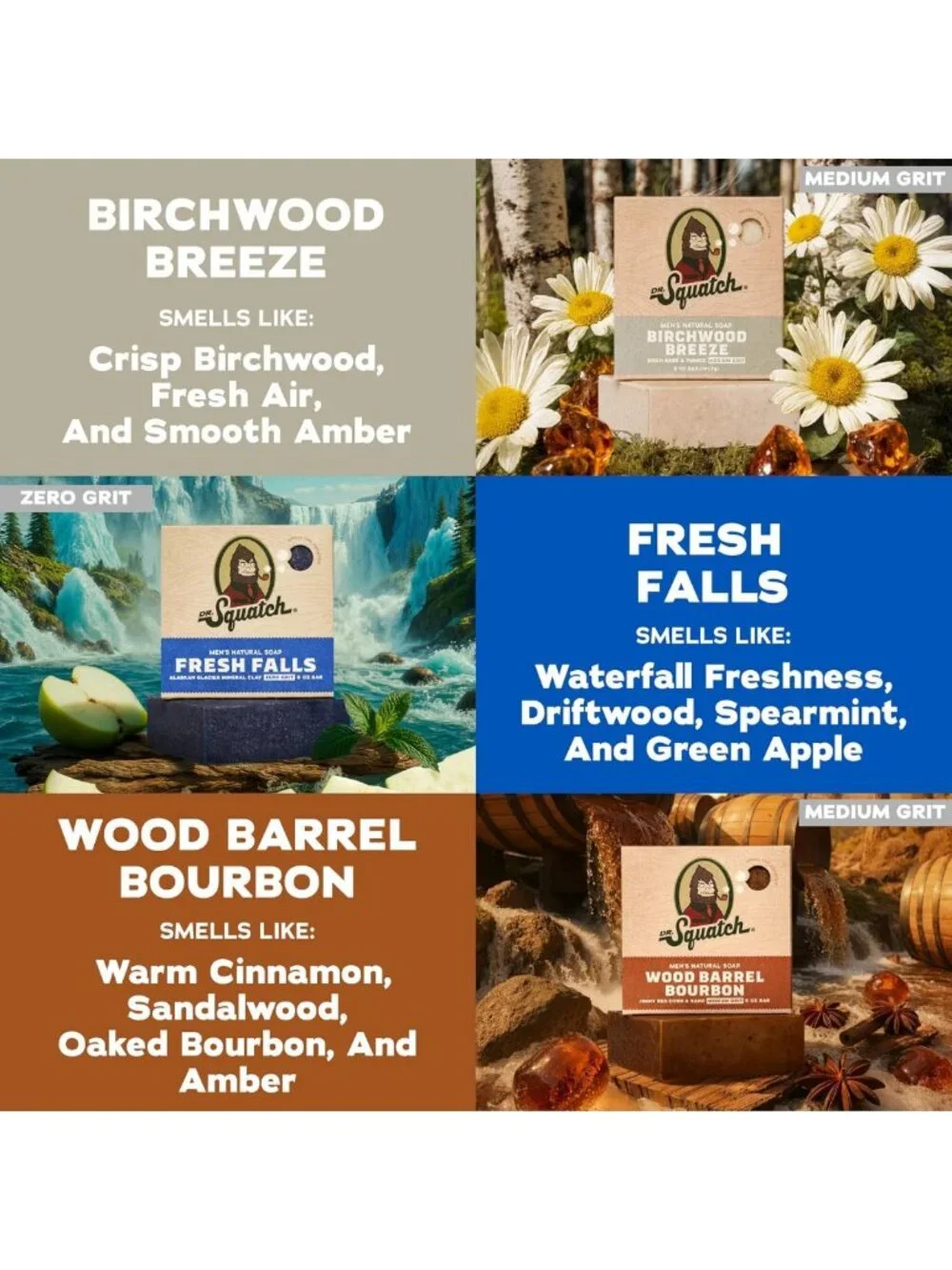 Natural Men's Bar Soap - Cold Process Body Soap with Essential Oils - 3-Pack